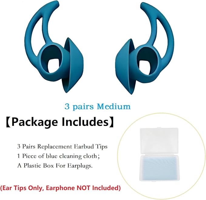 Earbud Tips 3 Pairs，Medium Silicone Earbud Tips Compatible - Image 2