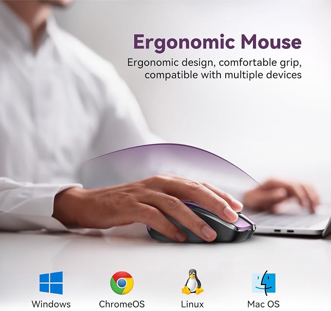 Bluetooth Mouse Rechargeable Wireless Mouse, 4800 DPI Optical Tracking - Image 7