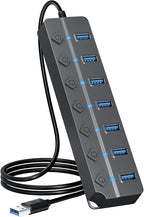 ONFINIO USB Hub 3.0, 7-Port USB Hub Splitter by Onfinio