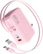 Retractable USB C Charger Wall Plug by HATALKIN
