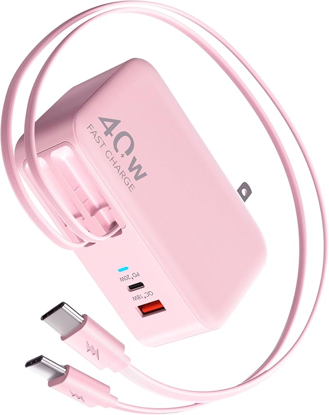 Retractable USB C Charger Wall Plug by HATALKIN