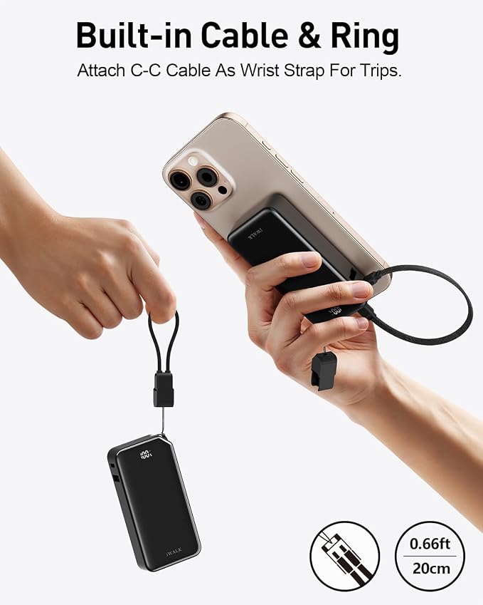 iWALK Portable Charger, Ultra Small 10, 000mAh 30W PD Power Bank, USB C in&Out - Image 5