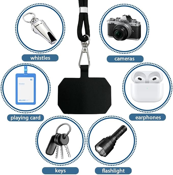 Cell Phone Lanyard, Universal Phone Strap, 2x Adjustable Neck Strap, 4x Pads - Image 4
