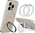 COOLQO 2Pcs 360 Spin Cell Grip Ring Phone Stand Magnetic Holders by COOLQO