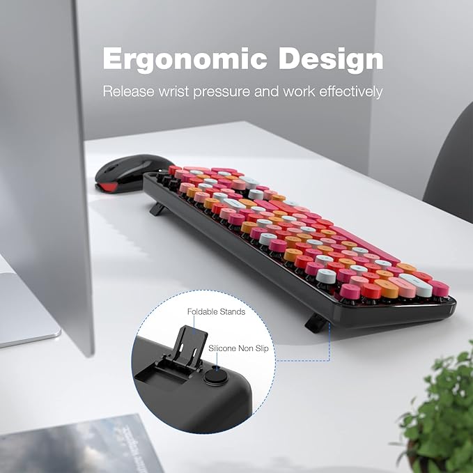 KNOWSQT Wireless Keyboard and Mouse Combo, - Image 5