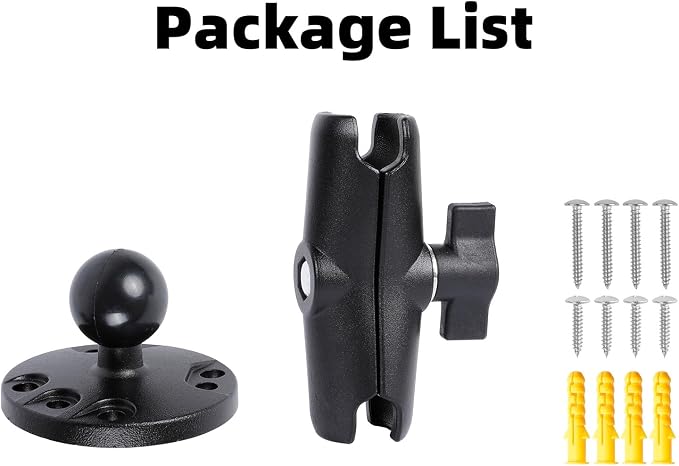 1" Ball Double Socket Arm with AMPS Hole Round Plate Base, Aluminum Alloy - Image 4