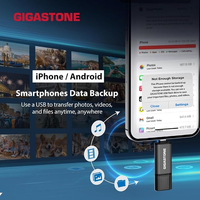 GIGASTONE 512GB Dual Drive Z40 USB 3.2 Gen 1, 2-in-1 Type-A & Type-C, 100MB/s - Image 4