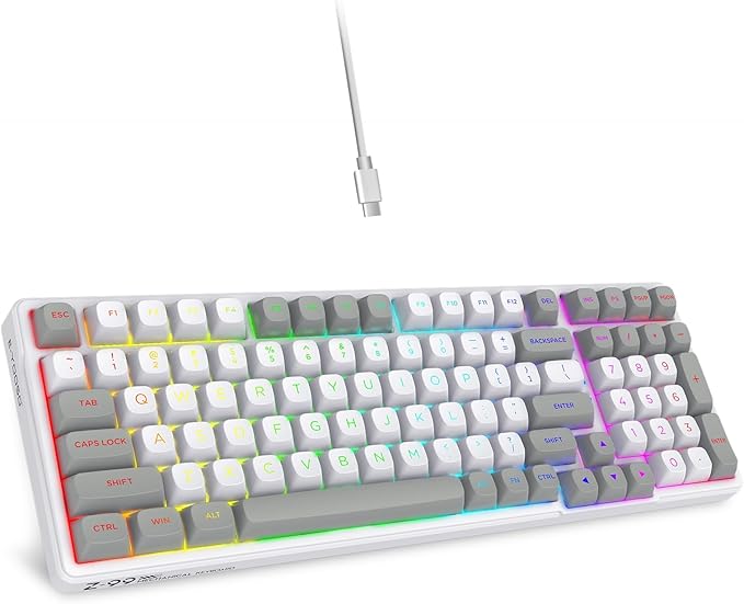 HUO JI Z-99 Wired Mechanical Keyboard, Creamy Sound, Hot Swappable Pre-lubed by HUOJI