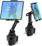Cup Holder Car Tablet Mount, 360° Adjustable 2-Arm Stand Holder by Porfortop