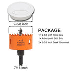 Desk Grommet 2-3/8 inch with Hole Saw, Desk Cord Hole Cover Grommet - Image 2