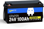 Lifepo4 Battery 100AH 24V Lithium Battery Built-in 100A BMS, Solar System Home by Wattcycle
