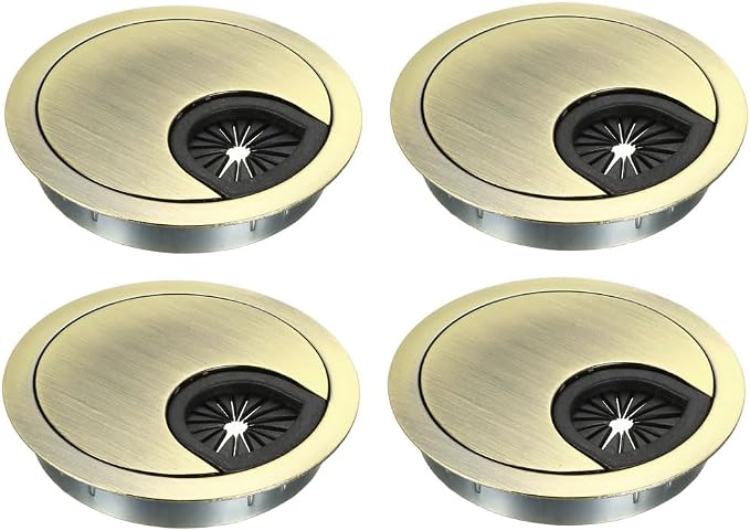uxcell Cable Hole Cover, 2.4Inch/60mm Zinc Alloy Desk Wire Cord Cable Grommets by uxcell