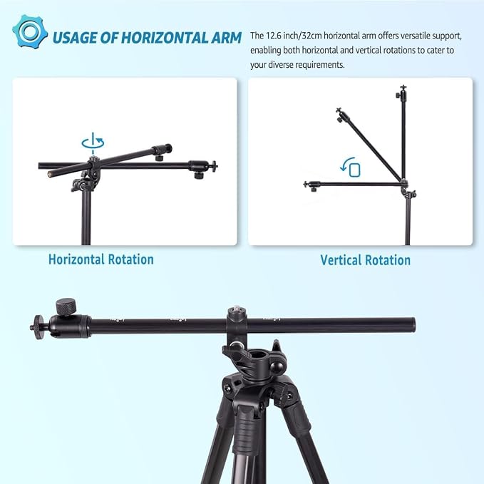 Phone Tripod, Arsoer 67" Adjustable Height Tripod - Image 4