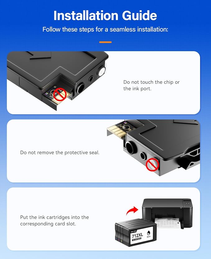 712 712XL Ink Cartridges Combo Set 4-Pack High Yield - Image 6
