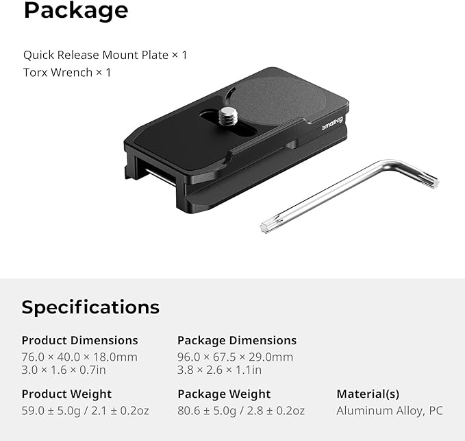 SmallRig Mount Plate for AirTag, Quick Release Camera Mount Baseplate for - Image 9