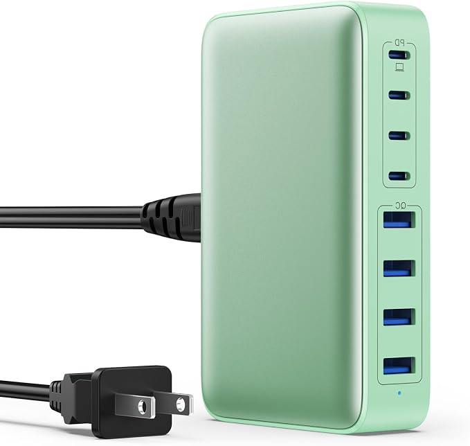 USB C Charger 200W USB C Charger Block, Upgraded GaN III 8-Port Fast Charging by GKUTW