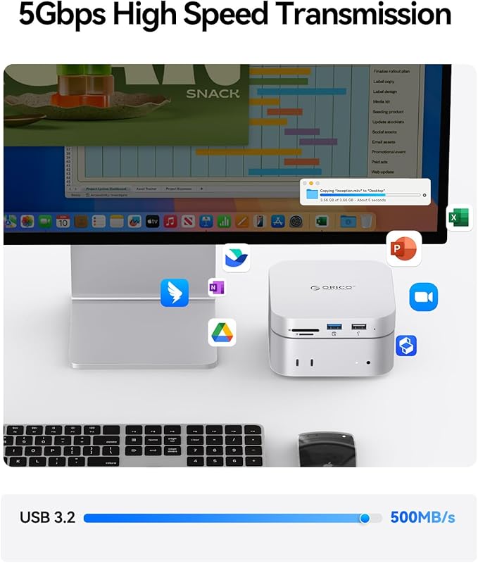 ORICO MiniMate SE Mac mini M4 512GB Storage & Docking Station, External SATA - Image 5
