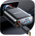 Lamicall Retractable Car Charger USB C Fast Charging 57W Type C Car Phone by Lamicall