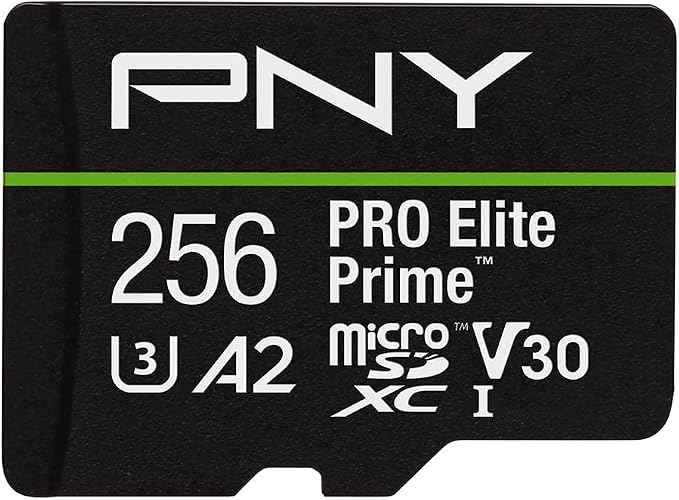PNY 256GB PRO Elite Prime™ C10 U3 V30 A2 microSDXC Flash Memory Card – by PNY