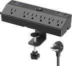 Desk Clamp Power Strip with 40W Fast Charging Station, JXGUCAT 10ft Flat Plug by JXGUCATpowerstrip