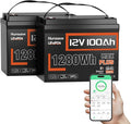 2PACK 12V 100Ah LiFePO4 Lithium Battery MAX Bluetooth 5.0 IP67, 15000+ Deep by HumsiENK