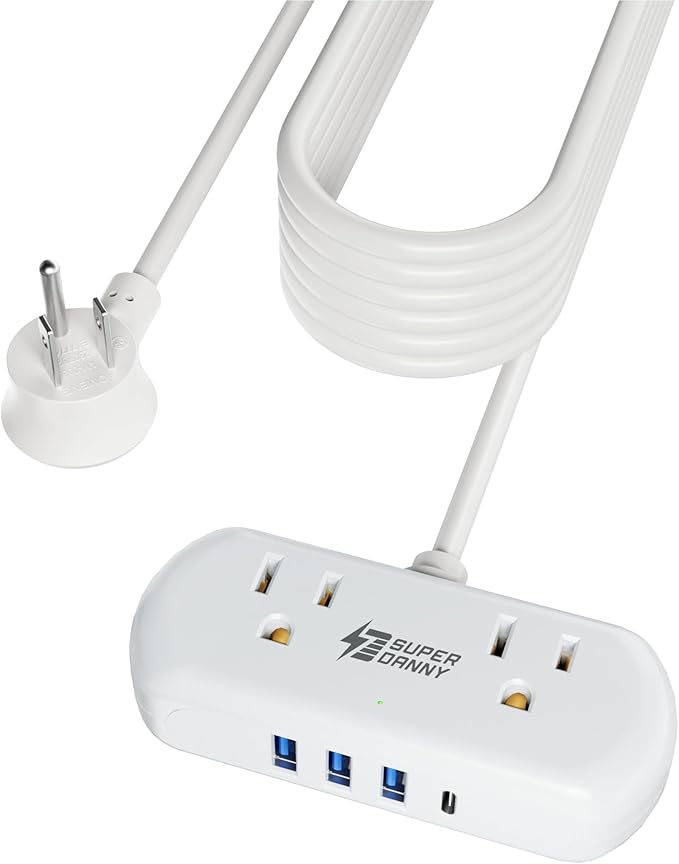 SUPERDANNY Power Strip with USB, 9.8ft Mini Desktop Charging Station with 2 by SUPERDANNY