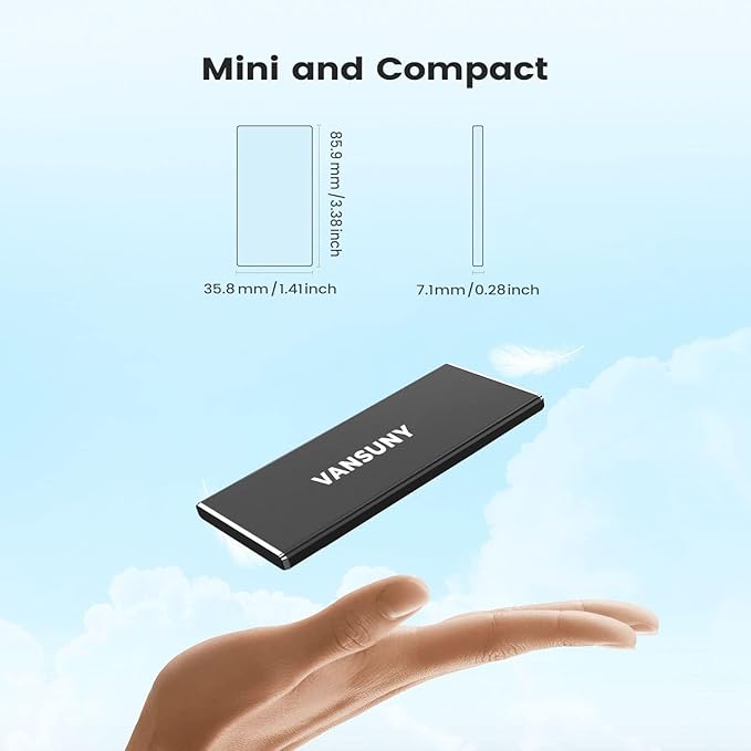 Vansuny 2TB Portable External SSD, USB 3.1 Gen2 Up to 500MB/s Solid State Drive - Image 3