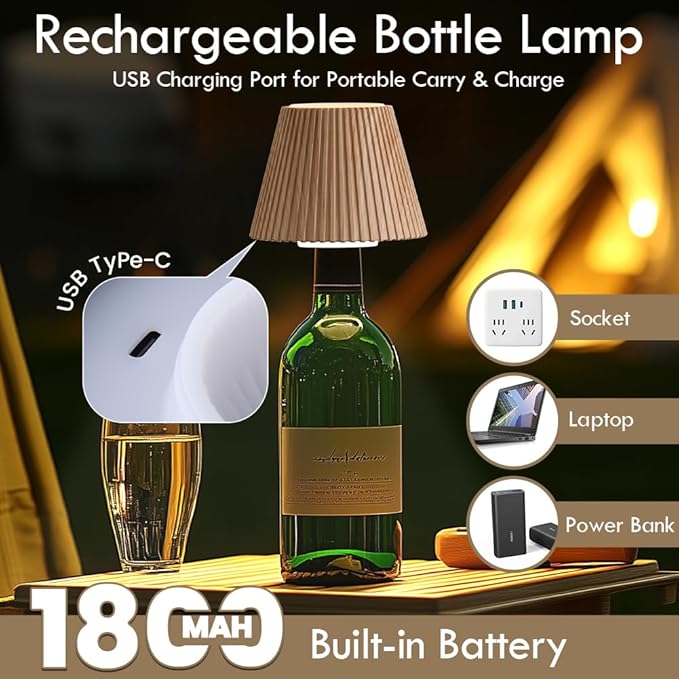 WILIT Wireless Lamp Shades for Liquor Bottle Lights, 3 Level Brightness - Image 5