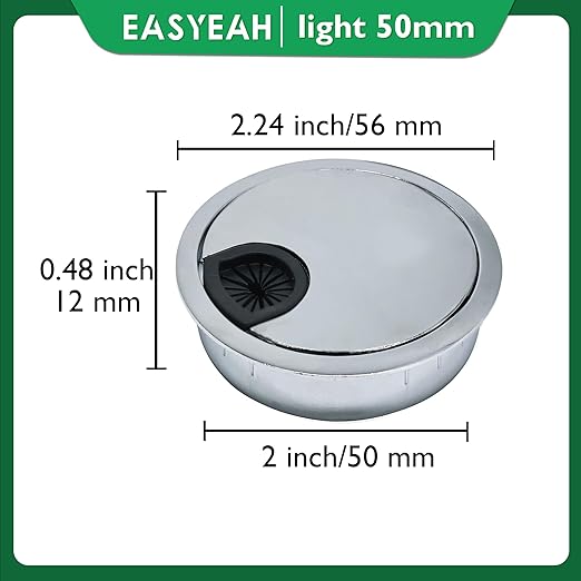 1 Pcs Desk Grommet 2" / 50 mm, Desk Cord Hole Cover, Cable Grommet Metal Zinc - Image 8