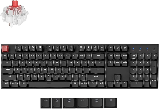 Keychron K10 Full Size Layout White LED Backlit Hot-Swappable Mechanical by Keychron