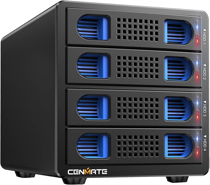 Aluminum 4 Bay 10Gbps Hard Drive Enclosure by Cenmate