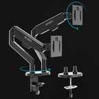 EVEO Premium Dual Monitor Mount 14"-35” Dual Monitor Arm VESA Bracket - Image 6