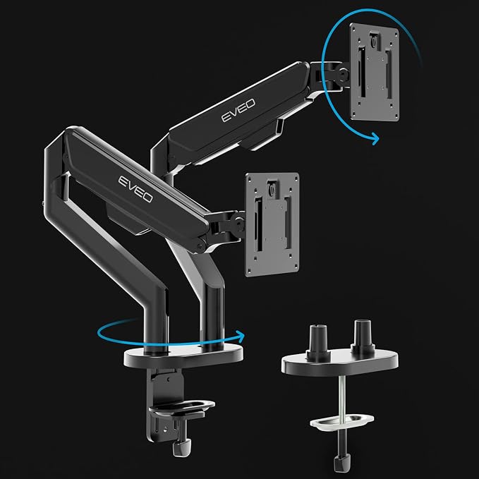 EVEO Premium Dual Monitor Mount 14"-35” Dual Monitor Arm VESA Bracket - Image 6
