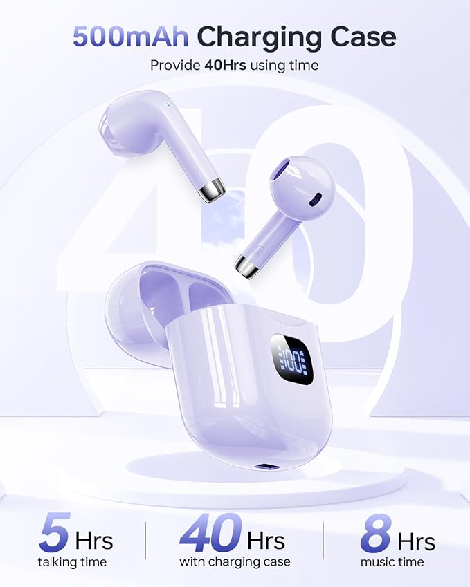 KTGEE Wireless Earbuds Bluetooth 5.3 Headphones, 40Hrs Playback Stereo Ear Buds - Image 5