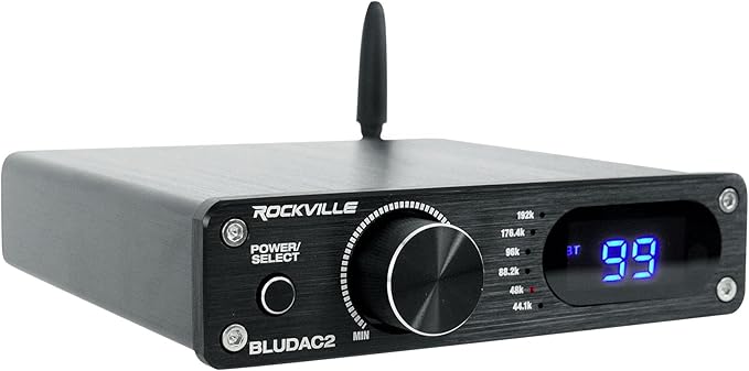 Rockville BLUDAC2B 75W x 2 Hi-Res 192K DAC Amplifier Home Bluetooth Receiver - Image 2