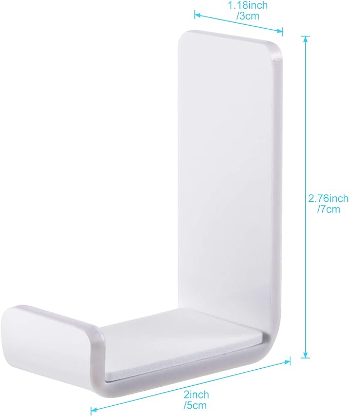 Weewooday 4 Pieces Headphone Hanger Holder Desk Adhesive Headphone Hook Wall - Image 2