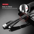 Baseus USB Type C Cable for Car, Retractable Cable Curly USB A to USB-C Fast - Image 2