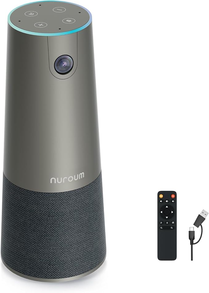 NUROUM C46 4K Video Conference Webcam, 8MP CMOS/AI Auto-Framing/5x Zoom by Nuroum