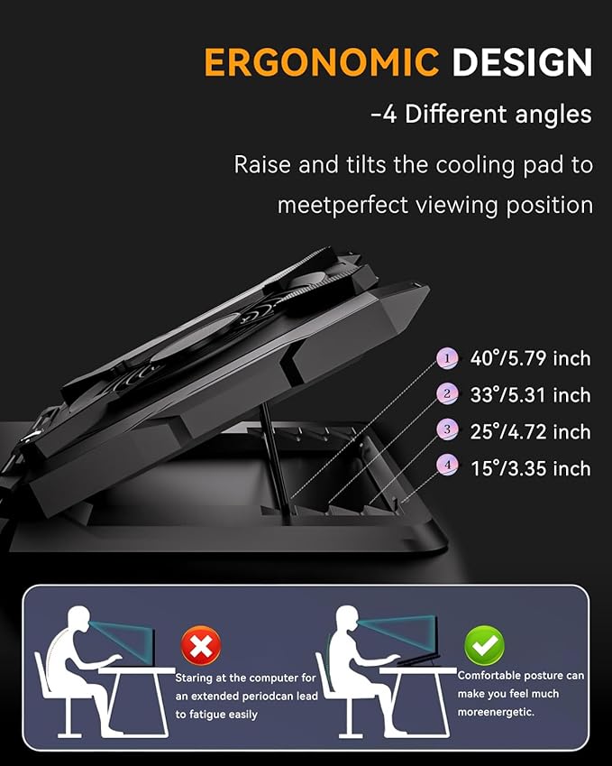 Laptop Cooling Pad, Gaming Laptop Cooler - Image 3