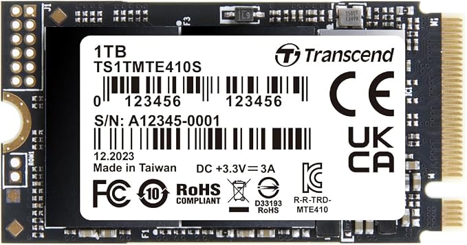 Transcend 1TB M.2 2242 SSD, PCIe Gen4x4 NVMe 3D TLC, by Transcend