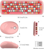 KNOWSQT Wireless Keyboard and Mouse Combo, Light Pink 100 Keys 2.4 GHz Round - Image 8