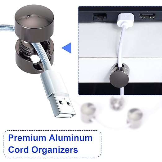 1 Sets Charger Holders for Cords, Adhesive Metal Cord Clips, Cable Management - Image 5