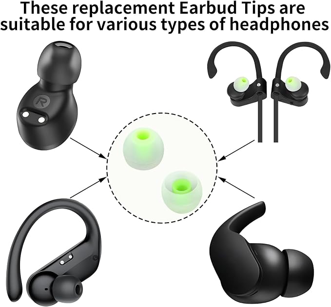 Earbud Tips Ear Bud Tips Soft Anti Slip Washable and Reusable Silicone - Image 3