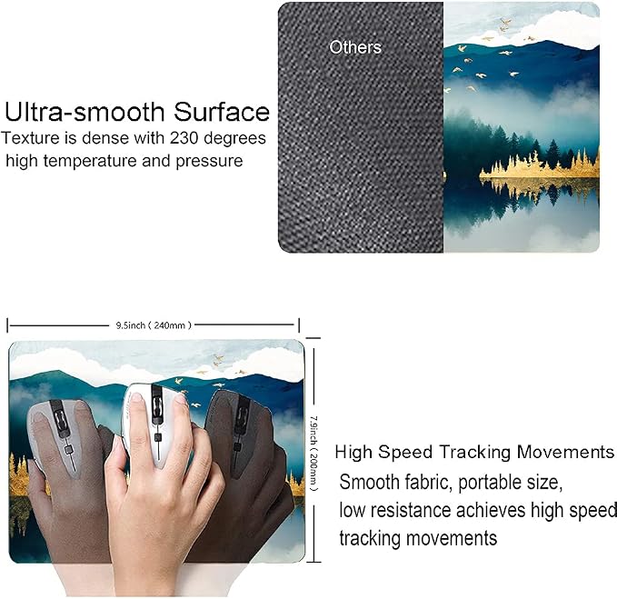 Mountains Landscape Mouse Mat, Waterproof Non Slip Rubber Base Mouse Pad - Image 3