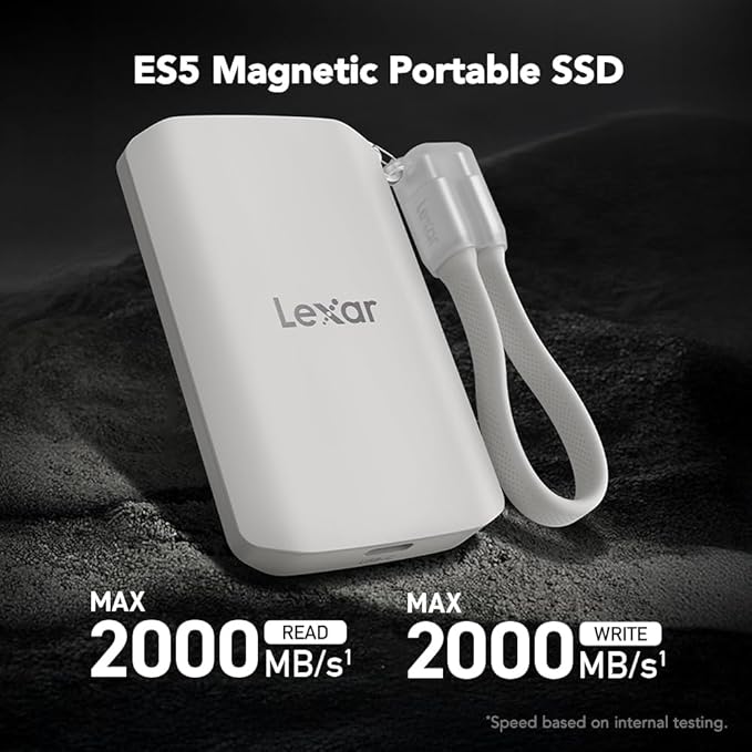 Lexar 2TB ES5 Magnetic External SSD, Compatible w/MagSafe, USB-C Smartphones - Image 2