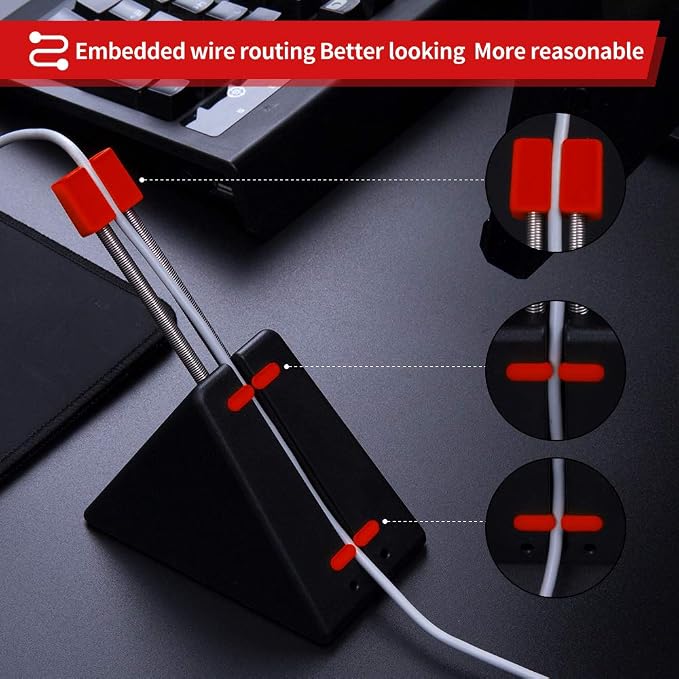 Hotline Games Mouse Bungee Mouse Cord Clip Cord Management System Fixer Holder - Image 5