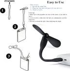 Mini USB Fan, Portable Pocket Fan USB-A Powered Little Cooler, Quiet Operation - Image 4