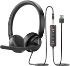USB Headset with Microphone for PC, Computer Headset with Noise Canceling by awatrue