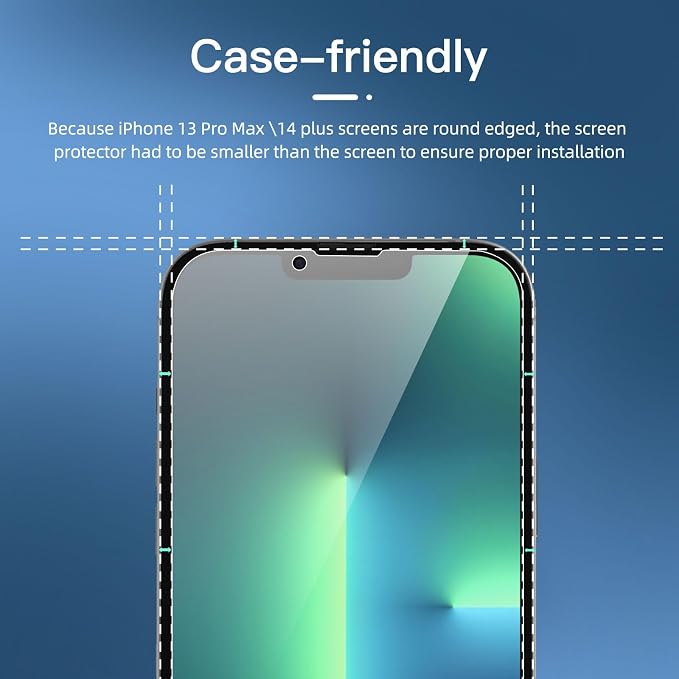 NEW'C 3 Pack Privacy for iPhone 13 Pro Max, iPhone 14 Plus Screen Protector - Image 3