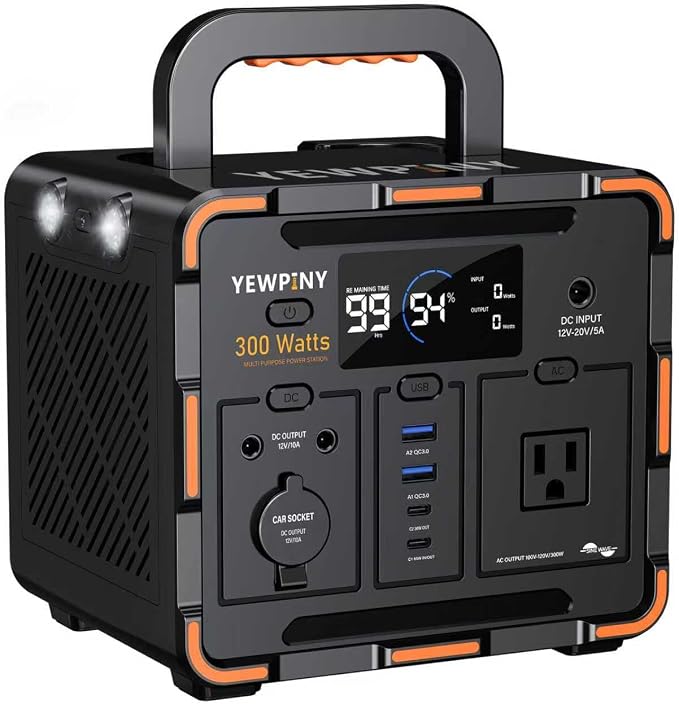 300W Solar Generator, 259Wh Portable Power Station EM300, 000mAh LiFePO4 Battery by ThebestonYewpiny